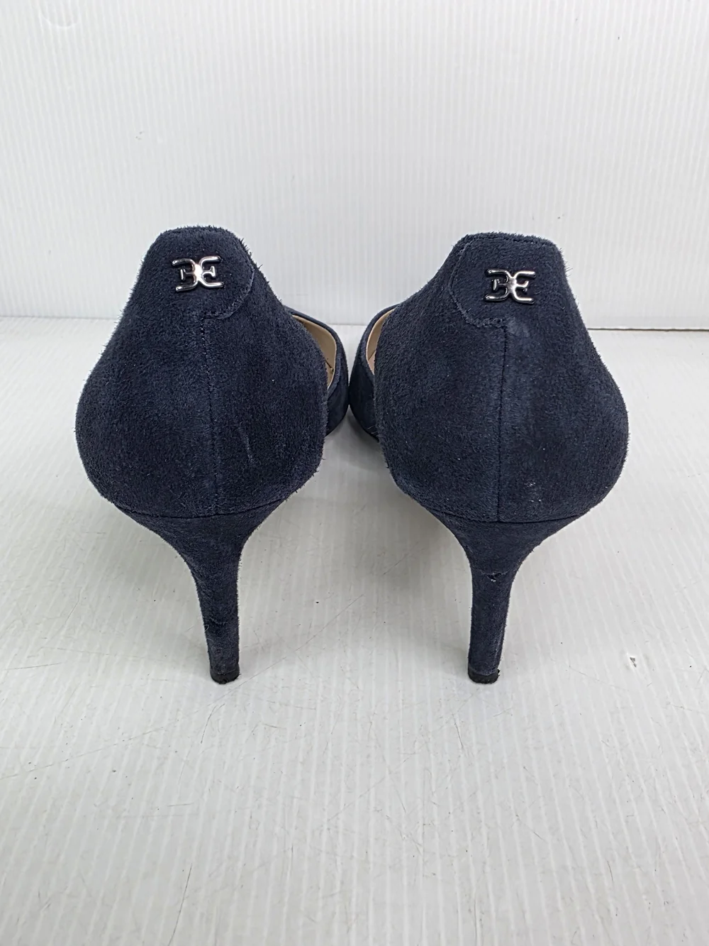 Classic Sam Edelman Navy Suede Pointed-Toe D'Orsay Pumps